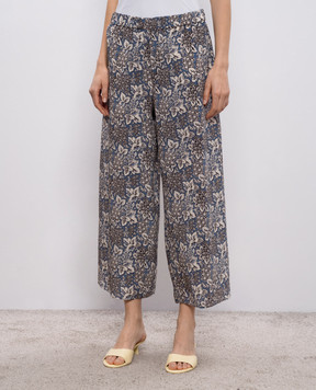 Max Mara Weekend Синие брюки NIRVANA из шелка WKDNIRVANA