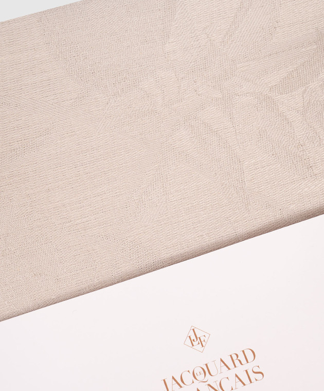 Le Jacquard Fraincais Блакитна кругла скатертина Tivoli з льону 28105 зображення 2