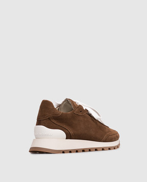 Brunello Cucinelli Коричневые замшевые кроссовки MZSFG3318P