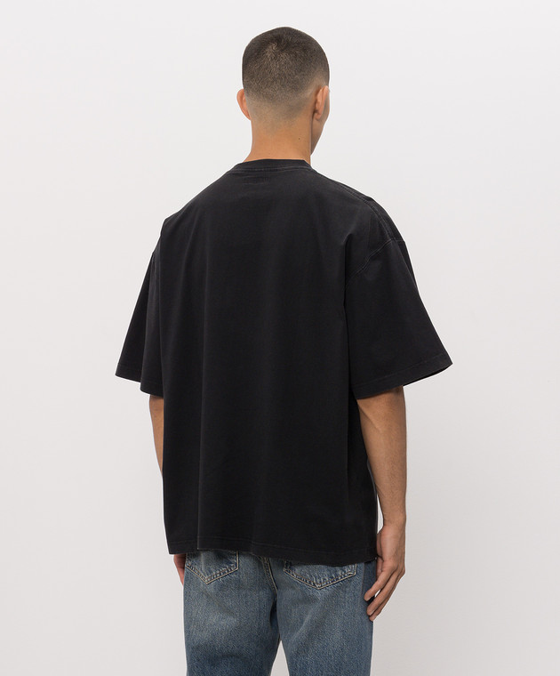 Vetements Чорна футболка з контрастним принтом логотипа MH27TR144B зображення 4