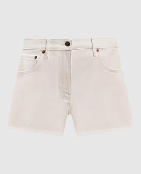 Valentino Бежеві джинсові шорти з патчем логотипа 8B3DD22W9Y5