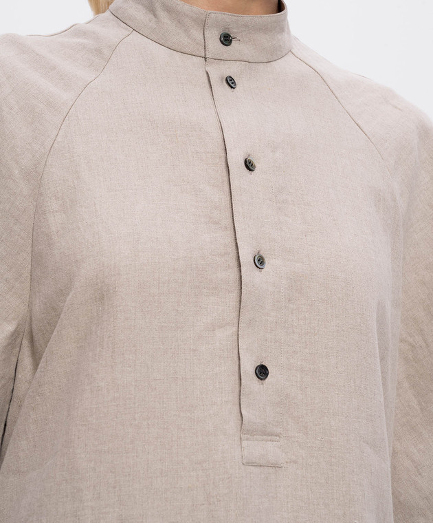 Intoca Бежевое платье из льна 261MITSDR1202 изображение 4