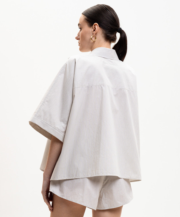 Maison Margiela MM6 Рубашка цвета айвори в полоску S52DL0236M35730 изображение 4