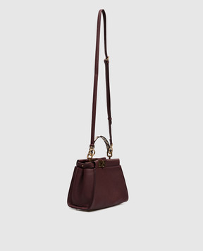 Fendi Бордовая кожаная сумка Peekaboo 8BN244B16G