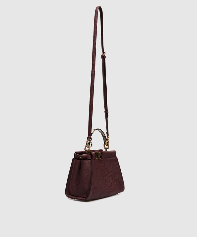 Fendi Бордовая кожаная сумка Peekaboo 8BN244B16G изображение 3