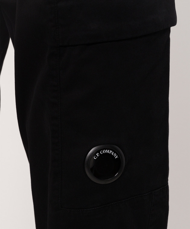 C.P. Company Черные брюки-карго с патчем логотипа MPA090A005529G изображение 5