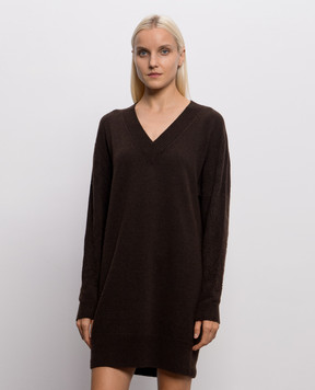 Twinset Коричнева сукня з вовною та кашеміром 262TP3551