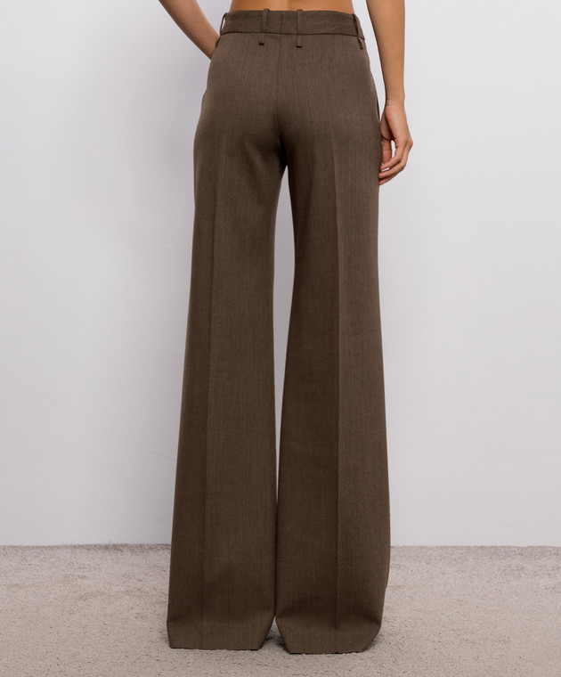 Ermanno Scervino Коричневые брюки-клеш с шерстью в узор D496P301YAX изображение 4