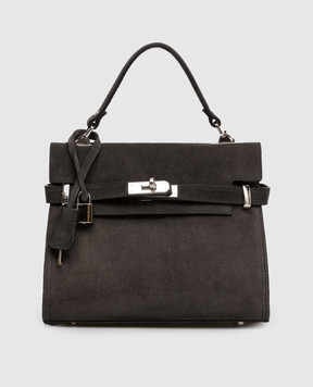 Gianni Notaro Серая замшевая сумка-сетчел Suede 099SUEDENIKEL