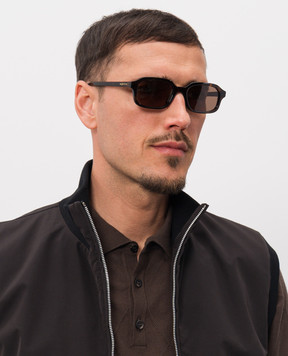 Alexander McQueen Коричневі сонцезахисні окуляри з ефектом черепахового панцира 861658J0749