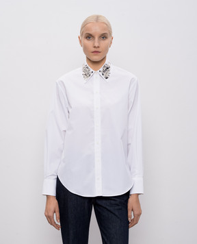 Alexander McQueen Біла сорочка з кристалами 848862QAABT