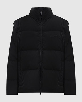 Maison Margiela MM6 Чорний стьобаний пуховик зі знімними рукавами S62AN0159M35609