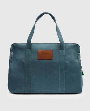 JW Anderson Синя дорожня сумка Weekender з логотипом HB0771FA0484