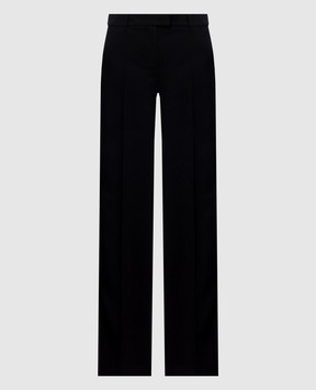 Alexander McQueen Черные брюки из шерсти с лампасами 876722QJAAC
