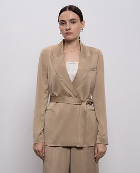 Peserico Бежевый двубортный жакет A01217A01943