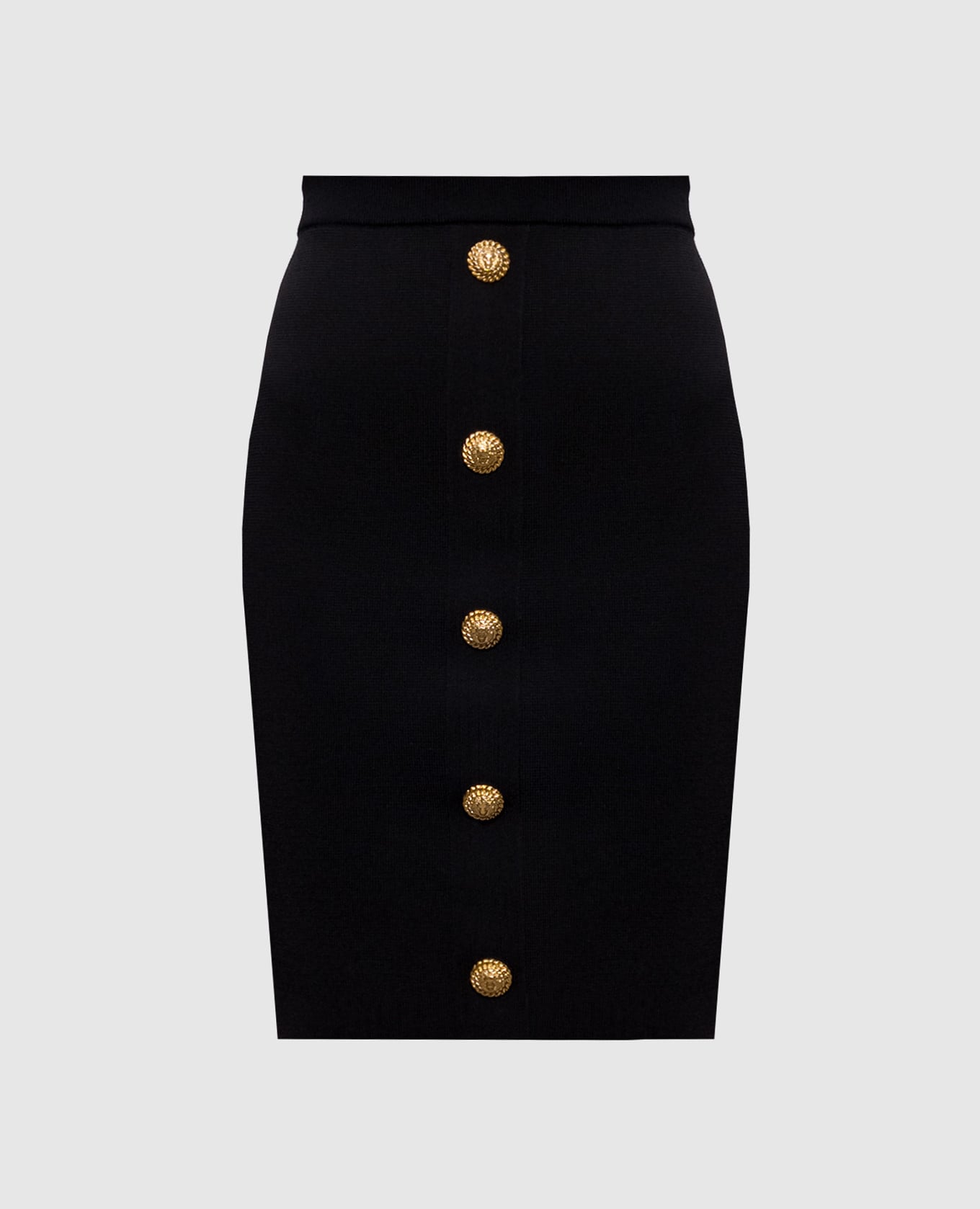 Черная юбка карандаш с брендовыми заклепками