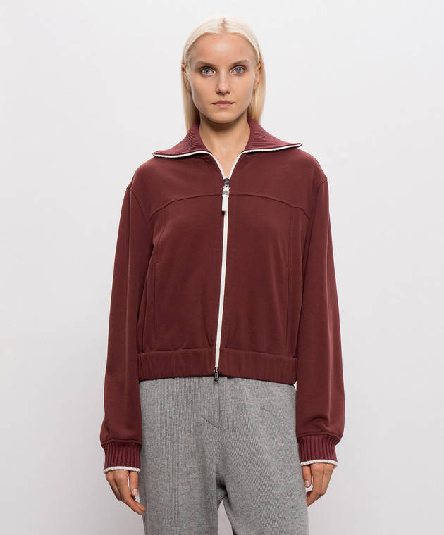 Brunello Cucinelli Бордовая спортивная куртка MN05NB2T06 изображение 2