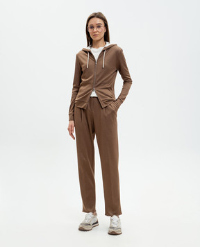 Marco Pescarolo Коричневые брюки Zeza с шелком ZEZAD53Y08