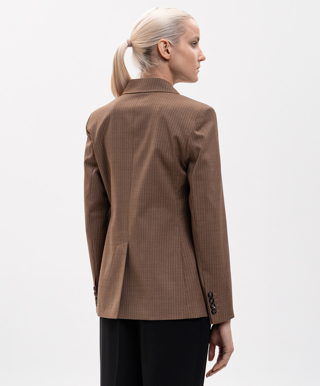 Max Mara Коричневий двобортний жакет UMICO з вовни MSTUMICO зображення 3