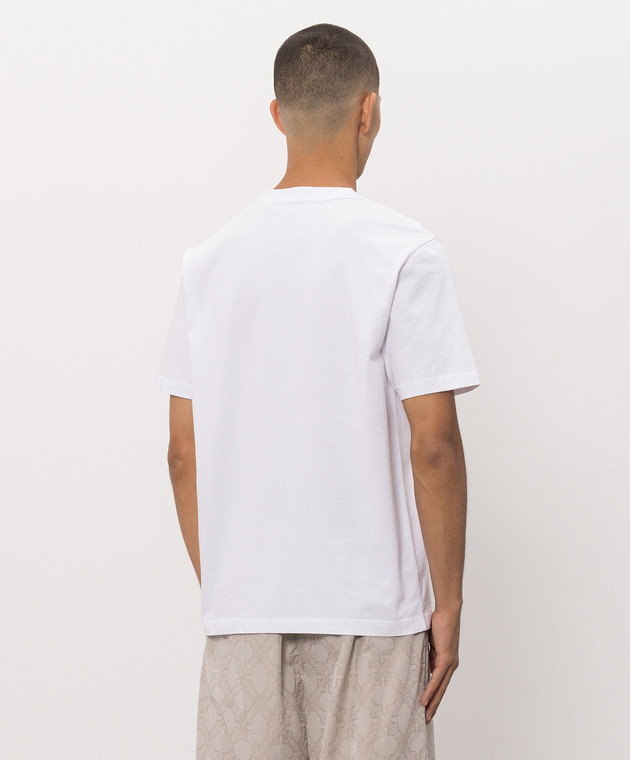 Off-White Белая футболка с фактурным логотипом 44MAA16MF26J005 изображение 4