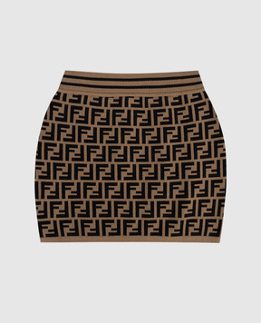 Fendi Детская коричневая юбка с брендовым узором FF JFG070AEYD812+