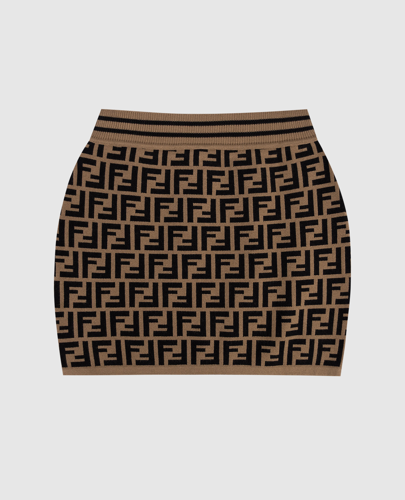 

Детская коричневая юбка с брендовым узором FF, Коричневый, Юбки Мини