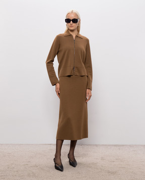 Max Mara Коричневый кардиган из шерсти MMLSNACK
