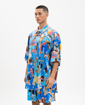 Balenciaga Синяя рубашка Sweet Treat 852334TTL24