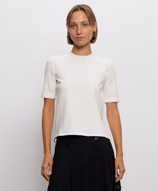 Twinset Топ цвета айвори с пластиной логотипа 262TP3097 изображение 3