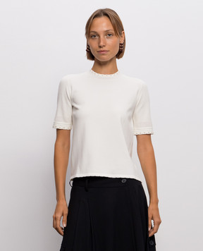 Twinset Топ кольору айворі з пластиною логотипа 262TP3097