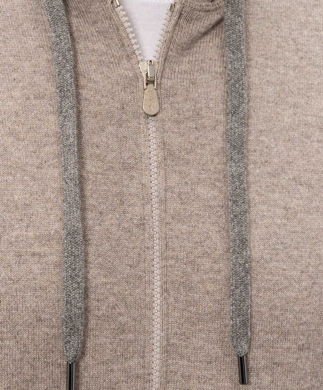 Brunello Cucinelli Бежевая спортивная куртка из кашемира M2223246G изображение 5