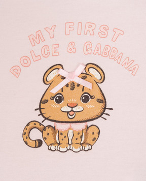 Dolce&Gabbana Дитяча рожева футболка з принтом L2JTJTG7PNN