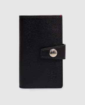 Brunello Cucinelli Чорне шкіряне портмоне з тисненням емблеми MWRLBU439