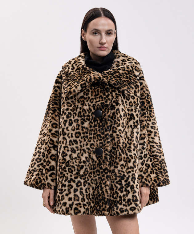 Givenchy Бежеве пальто в леопардовий принт BWC0GX31EG зображення 3