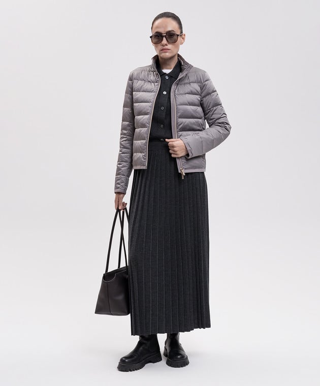 Be Florence Серая стеганная пуховая куртка BE2621 изображение 2