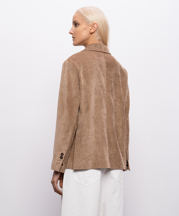 Brunello Cucinelli Коричневый вельветовый жакет MG5477201P изображение 4
