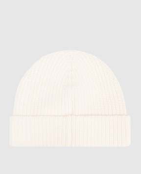 Off-White Біла шапка з вовни з емблемою OWLC017F25KNI002