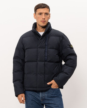 Stone Island Синий пуховик с логотипом патча L2S154100046S0462