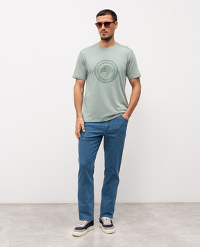 Stefano Ricci Зелена футболка з вишивкою емблеми MNH6205260803