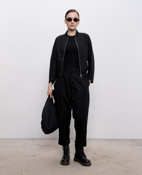 Y`S Yamamoto Чорний бомбер з укороченими рукавами YQY03026