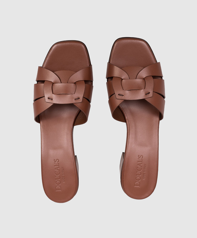 Doucal's Коричневые кожаные мюли DD8882EDITUF073 изображение 4