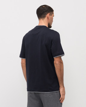 Brunello Cucinelli Синяя футболка прямого кроя M0B137427