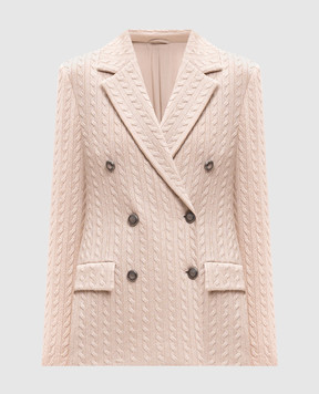 Brunello Cucinelli Бежевый двубортный жакет с люрексом M0AZT7493P