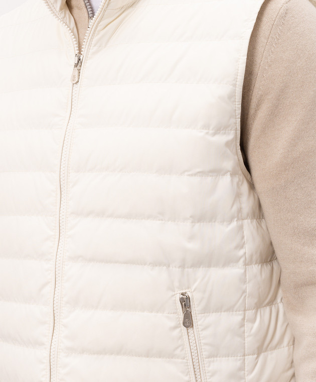 Brunello Cucinelli Пуховий жилет кольору айворі MV4081797 зображення 5