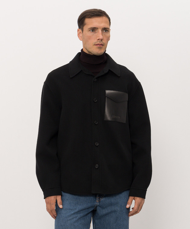 Mackage Черная куртка EMMANUEL из шерсти в стиле рубашки EMMANUELZ изображение 3