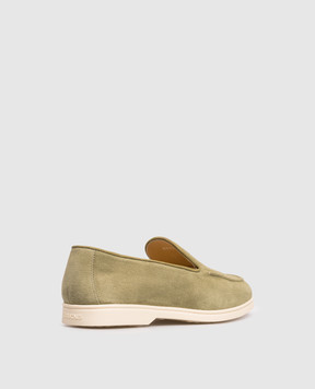 Doucal's Зеленые замшевые лоферы с логотипом DD8893JOANUY229