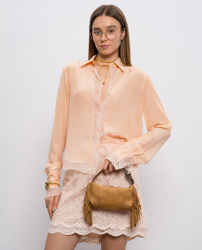 Ermanno Scervino Коричнева замшева сумка Candy Duffle з бахромою D483S320TRIFV