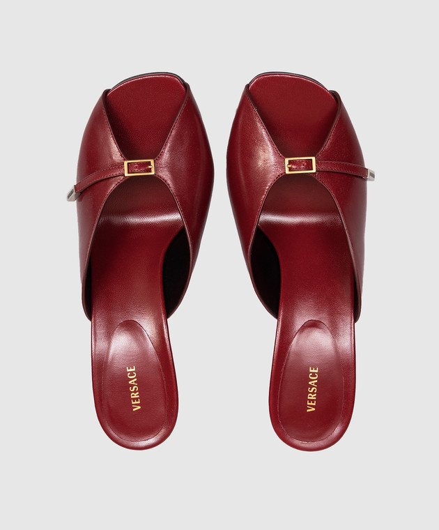 Versace Бордовые кожаные мюли Nyx 10241341A17282 изображение 4