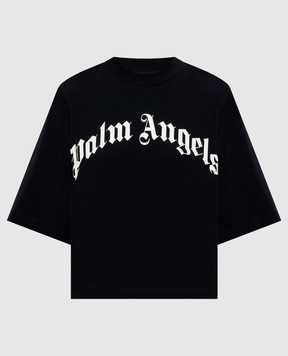 Palm Angels Черная футболка с надписью PAWAA003JR001