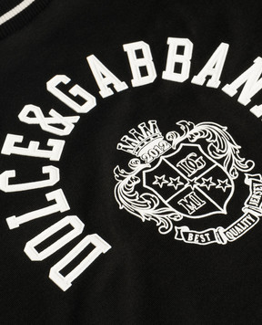 Dolce&Gabbana Дитяча чорна футболка з логотипом L4JTHVG7PTO812+